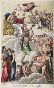 Raad van de goden of Il Consiglio Degli Dei, Boek I, illustratie uit Ovidius